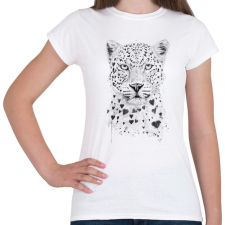 PRINTFASHION Lovely leopard - Női póló - Fehér női póló