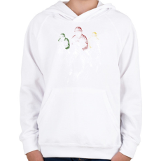 PRINTFASHION Lóverseny - Gyerek kapucnis pulóver - Fehér