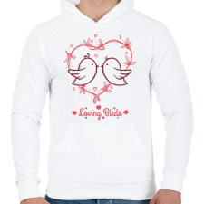 PRINTFASHION Loving birds - Férfi kapucnis pulóver - Fehér női pulóver, kardigán