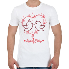 PRINTFASHION Loving birds - Férfi póló - Fehér férfi póló