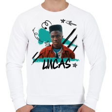 PRINTFASHION Lucas - Stranger Things - Férfi pulóver - Fehér