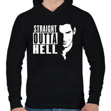 PRINTFASHION Lucifer - Férfi kapucnis pulóver - Fekete férfi pulóver, kardigán