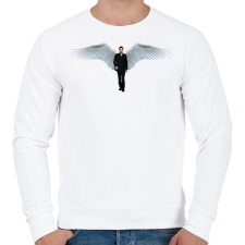 PRINTFASHION Lucifer - Férfi pulóver - Fehér férfi pulóver, kardigán