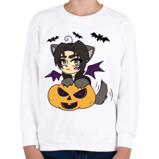 PRINTFASHION Lucifer pumpkin - Gyerek pulóver - Fehér