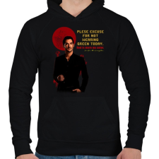 PRINTFASHION lucifer-quote4 - Férfi kapucnis pulóver - Fekete férfi pulóver, kardigán
