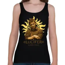 PRINTFASHION LUCIFER SUPERNATURAL - Női atléta - Fekete női trikó