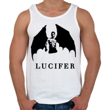 PRINTFASHION LUCIFER SZÁRNYAKKAL - Férfi atléta - Fehér atléta, trikó