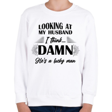 PRINTFASHION Lucky husband - Gyerek pulóver - Fehér gyerek pulóver, kardigán