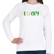 PRINTFASHION Lucky - Női pulóver - Fehér női pulóver, kardigán