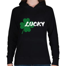 PRINTFASHION Lucky - páros - Női kapucnis pulóver - Fekete