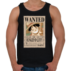 PRINTFASHION luffy körözési plakát (elmosott) - Férfi atléta - Fekete