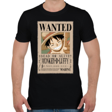 PRINTFASHION luffy körözési plakát (elmosott) - Férfi póló - Fekete