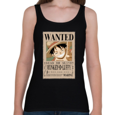 PRINTFASHION luffy körözési plakát (elmosott) - Női atléta - Fekete női trikó