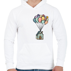 PRINTFASHION Lufis ház - Férfi kapucnis pulóver - Fehér
