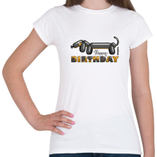 PRINTFASHION Lufitacskó Happy birthday felirattal - Női póló - Fehér női póló