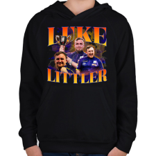 PRINTFASHION Luke Littler - Darts - Gyerek kapucnis pulóver - Fekete gyerek pulóver, kardigán