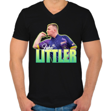 PRINTFASHION Luke Littler - Férfi V-nyakú póló - Fekete férfi póló