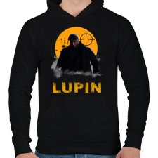 PRINTFASHION LUPIN - Férfi kapucnis pulóver - Fekete férfi pulóver, kardigán