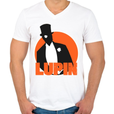 PRINTFASHION Lupin - Férfi V-nyakú póló - Fehér