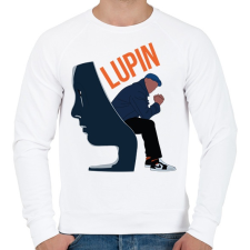 PRINTFASHION Lupin - Székben ülve - Férfi pulóver - Fehér férfi pulóver, kardigán