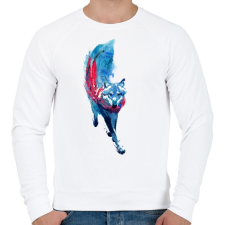 PRINTFASHION Lupus lupus - Férfi pulóver - Fehér férfi pulóver, kardigán