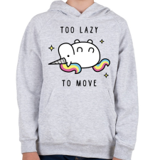 PRINTFASHION Lusta egyszarvú - Gyerek kapucnis pulóver - Sport szürke gyerek pulóver, kardigán