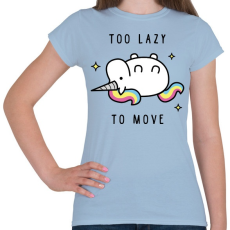 PRINTFASHION Lusta egyszarvú - Női póló - Világoskék