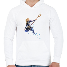 PRINTFASHION Lux - Férfi kapucnis pulóver - Fehér férfi pulóver, kardigán