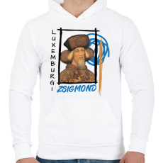 PRINTFASHION Luxemburgi Zsigmond - Férfi kapucnis pulóver - Fehér