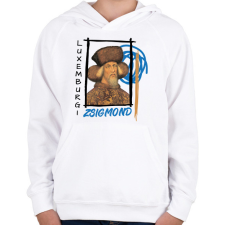 PRINTFASHION Luxemburgi Zsigmond - Gyerek kapucnis pulóver - Fehér gyerek pulóver, kardigán