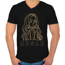 PRINTFASHION M3gan - Férfi V-nyakú póló - Fekete