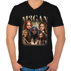 PRINTFASHION M3gan horror - Férfi V-nyakú póló - Fekete