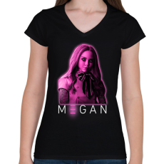PRINTFASHION M3gan - pink - Női V-nyakú póló - Fekete