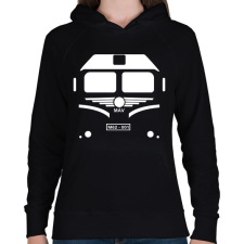 PRINTFASHION m62 vonat - Női kapucnis pulóver - Fekete női pulóver, kardigán