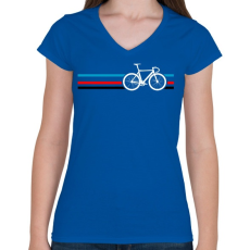 PRINTFASHION M Bike - Női V-nyakú póló - Királykék