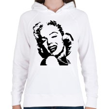 PRINTFASHION M.Monroe - Női kapucnis pulóver - Fehér női pulóver, kardigán