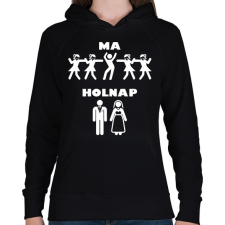 PRINTFASHION ma - holnap - Női kapucnis pulóver - Fekete női pulóver, kardigán
