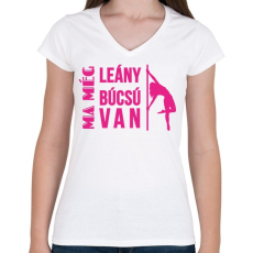 PRINTFASHION Ma még lánybúcsú van - Női V-nyakú póló - Fehér