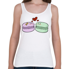PRINTFASHION Macaron szerelem - Női atléta - Fehér női trikó
