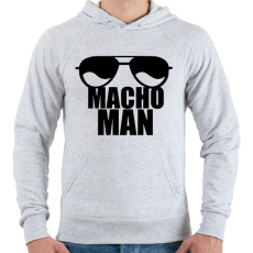 PRINTFASHION Macho Man - Férfi kapucnis pulóver - Sport szürke