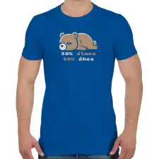 PRINTFASHION Maci 50% éhes-álmos  - Férfi póló - Királykék férfi póló
