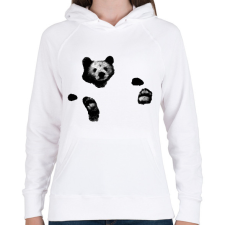 PRINTFASHION Maci a vízben - Női kapucnis pulóver - Fehér női pulóver, kardigán