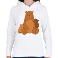 PRINTFASHION Maci család - Női kapucnis pulóver - Fehér női pulóver, kardigán