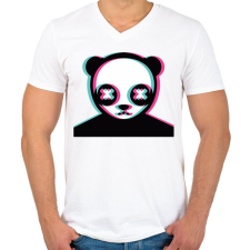 PRINTFASHION Maci freak ijesztő arc - Férfi V-nyakú póló - Fehér férfi póló