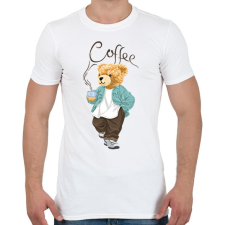 PRINTFASHION Maci kávéval - Férfi póló - Fehér férfi póló