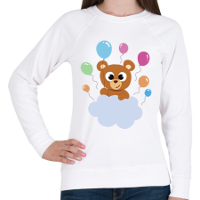 PRINTFASHION Maci lufikkal - Női pulóver - Fehér női pulóver, kardigán