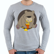 PRINTFASHION Mackó - Férfi hosszú ujjú póló - Sport szürke férfi póló