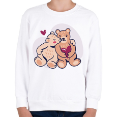 PRINTFASHION Mackó Love - Gyerek pulóver - Fehér