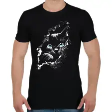 PRINTFASHION Macska a pólóban - Férfi póló - Fekete férfi póló
