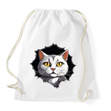 PRINTFASHION Macska a pólóban - Sportzsák, Tornazsák - Fehér tornazsák